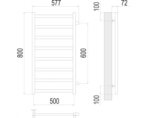 Полотенцесушитель Terminus Аврора П8 500х800 бп600