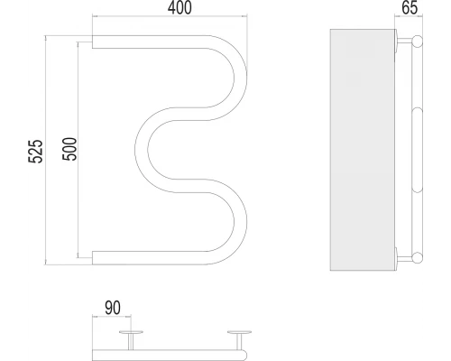 Полотенцесушитель Terminus Электро 25 М-обр 400х500