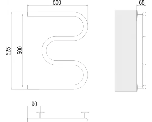 Полотенцесушитель Terminus Электро 25 М-обр 500х500