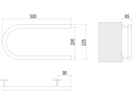 Полотенцесушитель Terminus Электро 25 П-обр 500х200