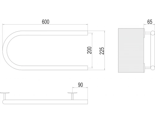 Полотенцесушитель Terminus Электро 25 П-обр 600х200