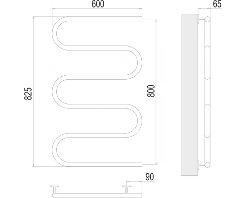 Полотенцесушитель Terminus Электро 25 Ш-обр 500х800
