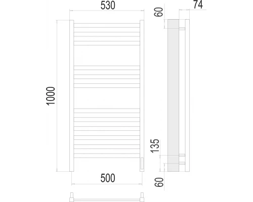 Полотенцесушитель Terminus Енисей П12 500х1000 электро