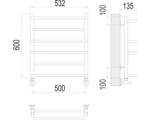 Полотенцесушитель Terminus Евромикс П6 500х600
