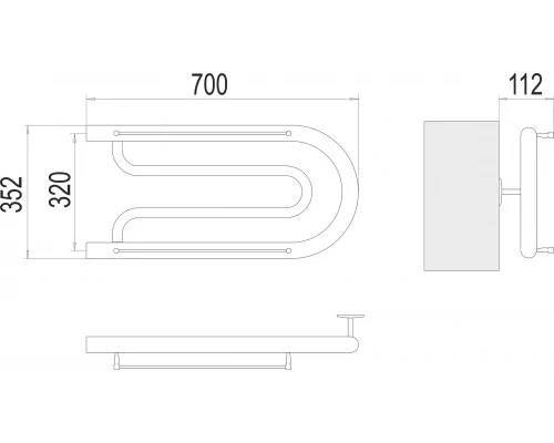 Полотенцесушитель Terminus Фокстрот (1")320х700