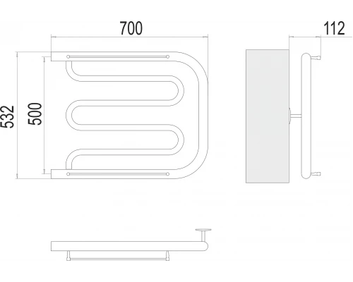 Полотенцесушитель Terminus Фокстрот (1")500х700
