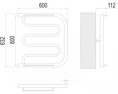 Полотенцесушитель Terminus Фокстрот (1")600х600