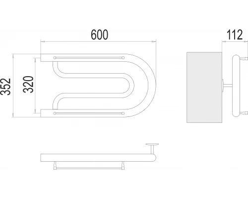 Полотенцесушитель Terminus Фокстрот 1" БШ 320х600