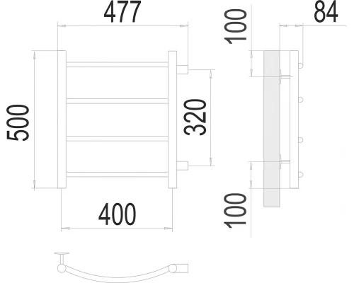 Полотенцесушитель Terminus Классик П4 400х500 бп320