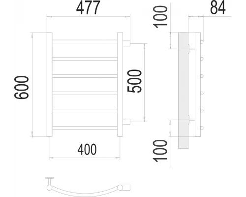 Полотенцесушитель Terminus Классик П6 400х600 бп500