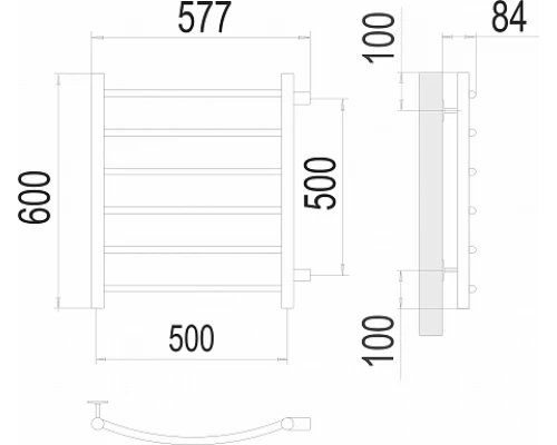 Полотенцесушитель Terminus Классик П6 500х600 бп500