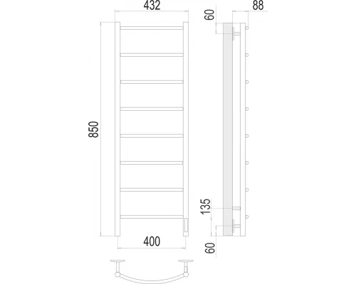 Полотенцесушитель Terminus Классик П8 400х850 электро