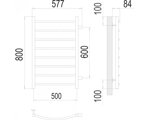 Полотенцесушитель Terminus Классик П8 500х800 бп600