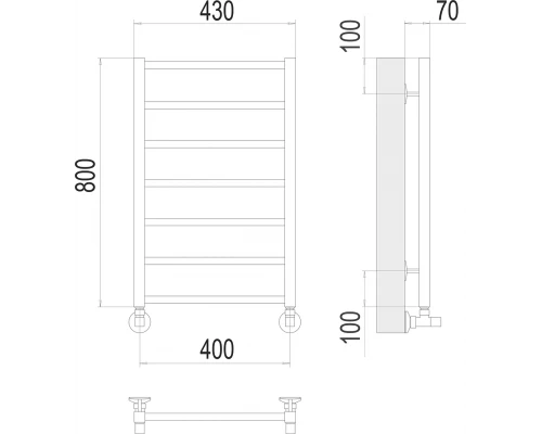 Полотенцесушитель Terminus Контур П7 400х800