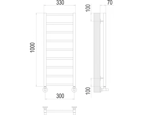 Полотенцесушитель Terminus Контур П9 300х1000