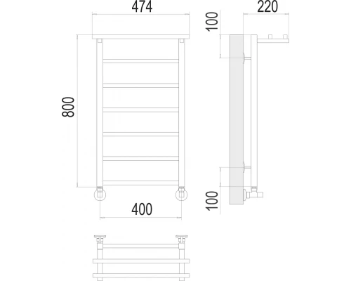 Полотенцесушитель Terminus Контур с/п П7 400х800