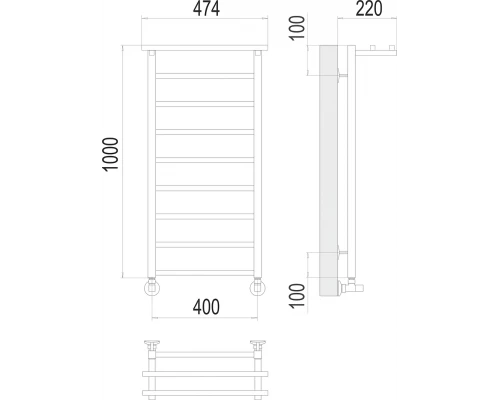 Полотенцесушитель Terminus Контур с/п П9 400х1000
