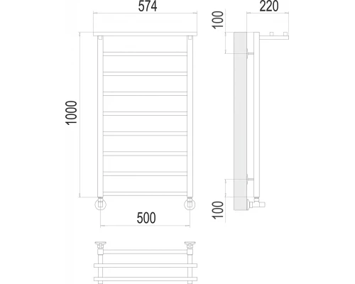 Полотенцесушитель Terminus Контур с/п П9 500х1000