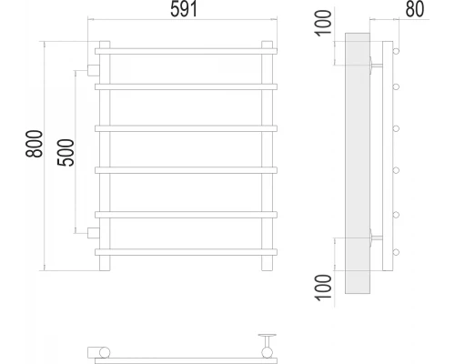 Полотенцесушитель Terminus Квинта П6 500х800 бп500
