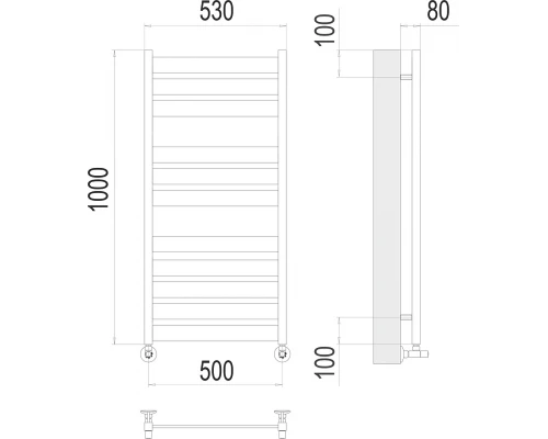 Полотенцесушитель Terminus Латте П11 500х1000