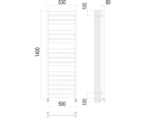 Полотенцесушитель Terminus Латте П16 500х1400