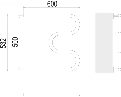 Полотенцесушитель Terminus М-образный (1")500х600