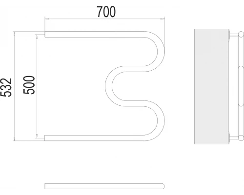 Полотенцесушитель Terminus М-образный (1")500х700
