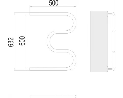 Полотенцесушитель Terminus М-образный (1")600х500