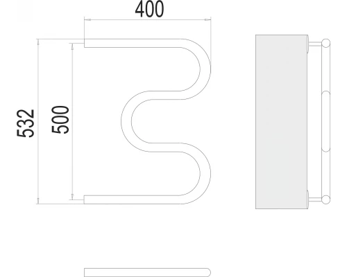Полотенцесушитель Terminus М-образный 1" БШ 500х400