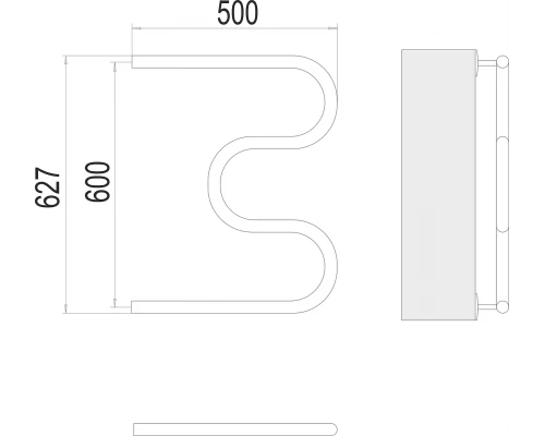 Полотенцесушитель Terminus М-образный (3/4") 600х500