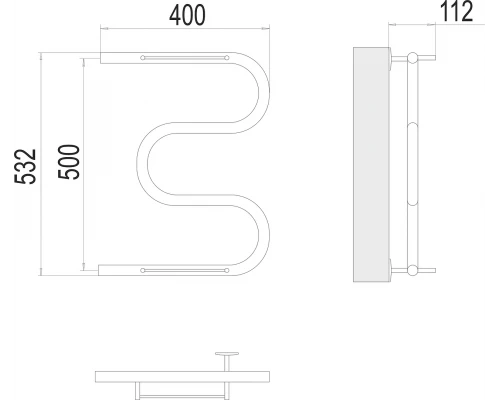 Полотенцесушитель Terminus М-образный с/п (1") 500х400