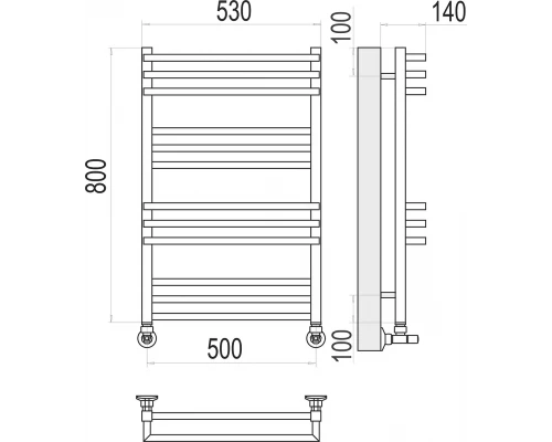 Полотенцесушитель Terminus Нойс П12 500х800