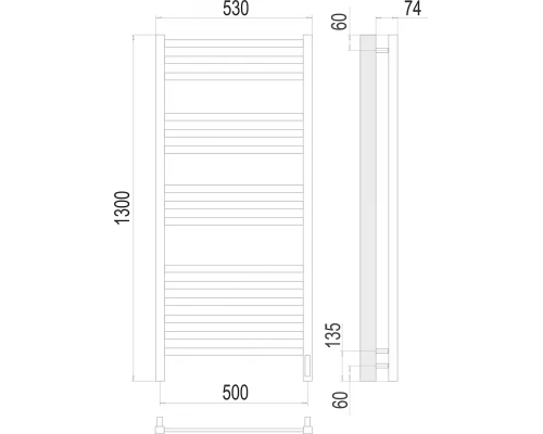 Полотенцесушитель Terminus Ното П15 500х1300 электро