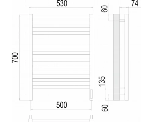 Полотенцесушитель Terminus Ното П9 500х700 электро