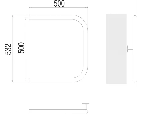 Полотенцесушитель Terminus П-образный 1" 500х500