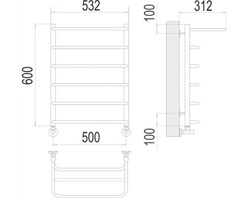 Полотенцесушитель Terminus Полка П6 500х600