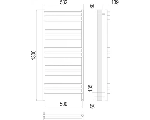 Полотенцесушитель Terminus Прато П15 500х1300 электро