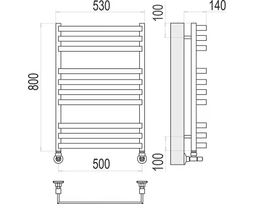 Полотенцесушитель Terminus Рид П10 500х800