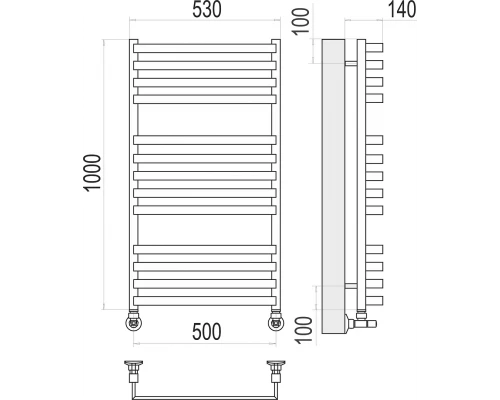 Полотенцесушитель Terminus Рид П13 500х1000