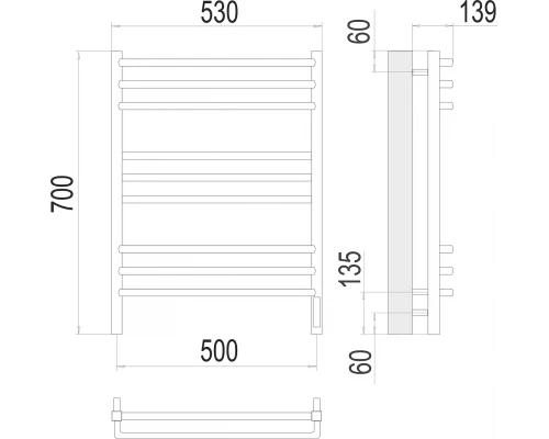 Полотенцесушитель Terminus Соренто П9 500х700 электро