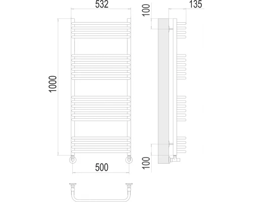 Полотенцесушитель Terminus Стандарт П20 500х1000