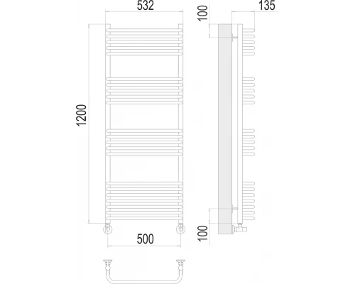 Полотенцесушитель Terminus Стандарт П22 500х1200