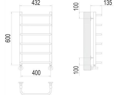 Полотенцесушитель Terminus Стандарт П6 400х600