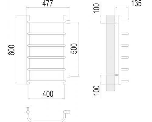 Полотенцесушитель Terminus Стандарт П6 400х600 бп500