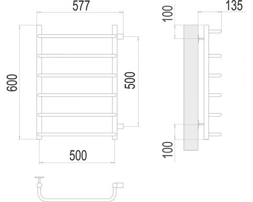 Полотенцесушитель Terminus Стандарт П6 500х600 бп500