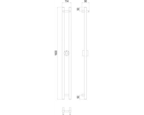 Полотенцесушитель Terminus Стойка электро DUO круг1600