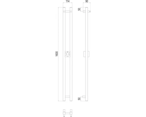 Полотенцесушитель Terminus Стойка электро DUO проф 1600