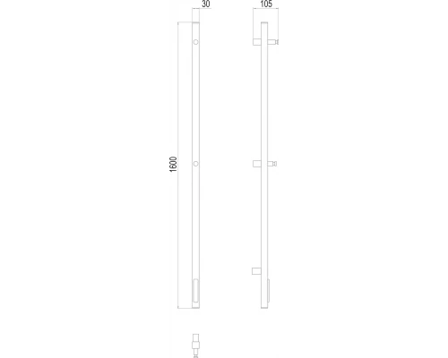 Полотенцесушитель Terminus Стойка электро UNO проф1600