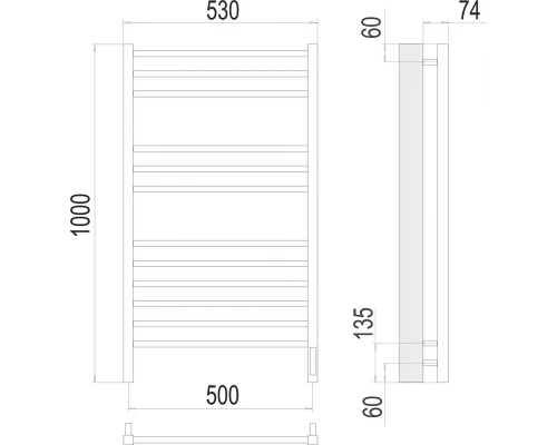 Полотенцесушитель Terminus Сицилия П12 500х1000 электро