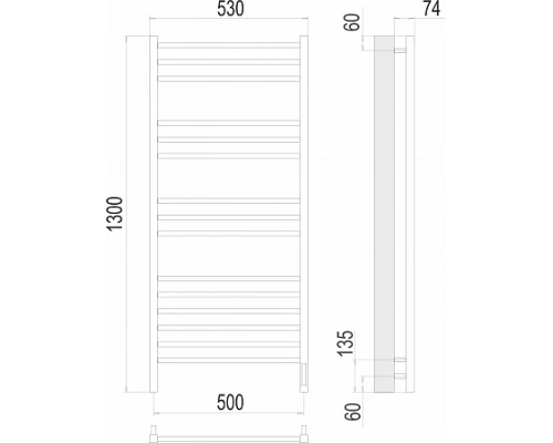 Полотенцесушитель Terminus Сицилия П15 500х1300 электро